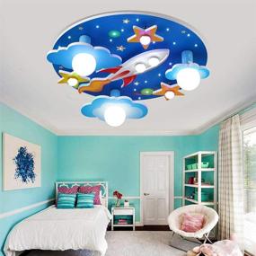 img 2 attached to LAKIQ Kids Room LED Ceiling Lights - Creative Cartoon Cloud Plane Star Flush Mount Light Fixture for Boys Girls Children's Room - Ceiling Light Fixture for Kids Bedroom (Style B)