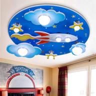 lakiq kids room led ceiling lights - creative cartoon cloud plane star flush mount light fixture for boys girls children's room - ceiling light fixture for kids bedroom (style b) логотип