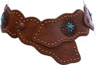 👗 style with substance: 3" (75 mm) wide link turquoise studded leather belt logo