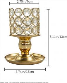 img 1 attached to Add Glamour To Your Home With VINCIGANT Mini Gold Crystal Candle Holders - Perfect For Weddings And Dinning Table Centerpieces