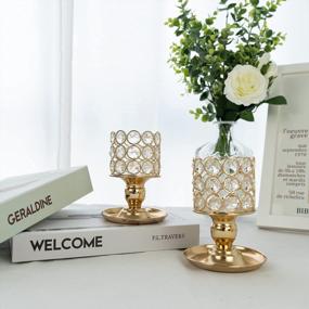img 2 attached to Add Glamour To Your Home With VINCIGANT Mini Gold Crystal Candle Holders - Perfect For Weddings And Dinning Table Centerpieces