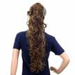 24-inch synthetic drawstring curly ponytail hairpiece messy claw clip extensions - light brown (12#) logo
