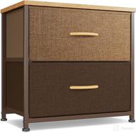 🍫 cubicubi dresser nightstand: small kids bedroom fabric tall dresser with 2 drawer storage tower organizer unit - steel frame wood top - chocolate логотип