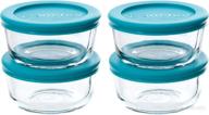 versatile and stylish teal anchor hocking classic glass food storage containers - set of 4 логотип