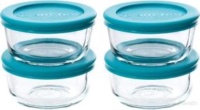 img 1 attached to Versatile and Stylish Teal Anchor Hocking Classic Glass Food Storage Containers - Set of 4