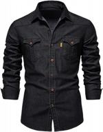 men's slim fit button down denim shirt with chest pockets - casual and stylish for any occasion by utcoco logo