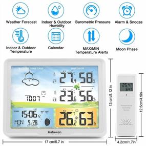 img 3 attached to Weather Station Wireless Indoor Outdoor Weather Stations With Multiple Sensors, Digital Atomic Clock Weather Thermometer, Temperature Humidity Monitor Forecast Weather Station With Moon Phase