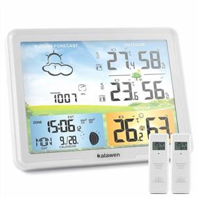 img 4 attached to Weather Station Wireless Indoor Outdoor Weather Stations With Multiple Sensors, Digital Atomic Clock Weather Thermometer, Temperature Humidity Monitor Forecast Weather Station With Moon Phase