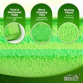 img 2 attached to 🧹 HOMEXCEL Reusable Microfiber Mop Pad Refills - Compatible with Swiffer Sweeper Mops for Multi Surface Wet & Dry Cleaning - Machine Washable Floor Mop Head Replacements (Pack of 2)