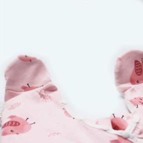 img 1 attached to COBROO Baby Footed Pajamas Sleepers With Built-In Mittens 100% Cotton Outfits Floral Butterflies Print 0-6 Months