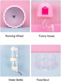 img 2 attached to Large Misyue Hamster Cage With Water Bottle, Food Dish, Exercise Wheel And Clear Panels For Small Animals Like Rats (White)
