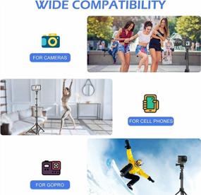 img 2 attached to Multi-Purpose Phone Tripod And Selfie Stick With Wireless Remote For IPhone And Android, Compatible With Cameras - Sensyne 62 In Black