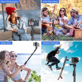 img 3 attached to Multi-Purpose Phone Tripod And Selfie Stick With Wireless Remote For IPhone And Android, Compatible With Cameras - Sensyne 62 In Black