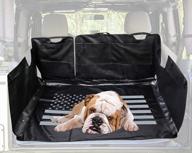водонепроницаемый чехол для сиденья для собак enrand с местом для хранения, нескользящий коврик для багажника для jeep wrangler, многоцелевой стиль гамака - дизайн флага сша логотип
