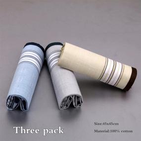 img 2 attached to Cotton Handkerchief Set for Men - MH1041: Essential Accessories for Men