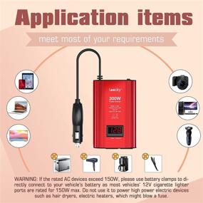 img 2 attached to LEESKY Power Inverter 300W Modified Sine Wave Car Converter DC 12V to AC 120V with LED Display, Dual 4.8A USB Ports, and 2 AC Sockets