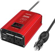 leesky power inverter 300w modified sine wave car converter dc 12v to ac 120v with led display, dual 4.8a usb ports, and 2 ac sockets logo