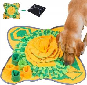 img 4 attached to AMOFY Snuffle Pet Feeding Mat For Dogs - Interactive Sniff Mat For Hunting, Foraging & Nose Training - Educational Toy That Develops Natural Foraging Skills - Perfect Dog Activity Game Mat