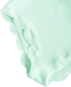 img 1 attached to Комплект бикини-бандо E-Mint Green с текстурированным зубчатым краем на шнуровке - Женский купальный костюм из двух частей ZAFUL (размер S)