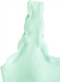 img 2 attached to Комплект бикини-бандо E-Mint Green с текстурированным зубчатым краем на шнуровке - Женский купальный костюм из двух частей ZAFUL (размер S)