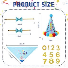 img 1 attached to 🐾 Dog Birthday Party Supplies for Boy/Girl Dogs - Bandana Triangle Scarf, Clothes Shirt, Cute Dog Hat & Bow Tie Collar with 0-8 Numbers for Puppy's 1st Birthday Party Outfits