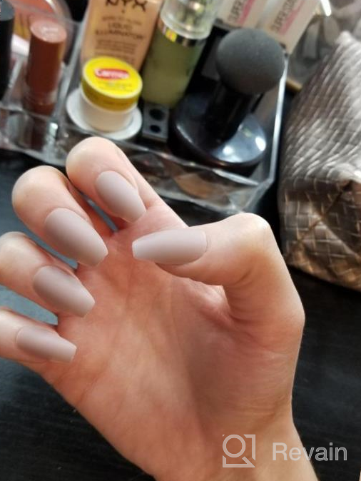 img 1 attached to Chic And Classy: 24PCS Edary Ballerina Fake Nails In Nude Pure Color Matte Coffin Design For Women review by Cody Henry