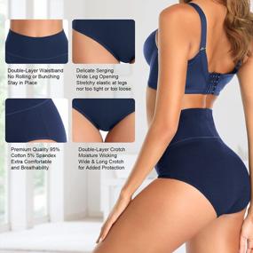 img 1 attached to Ladies' Cotton High Waist Stretch Panties With Full Coverage And Dual Bands - Soft And Comfortable Briefs In Multi-Pack Options