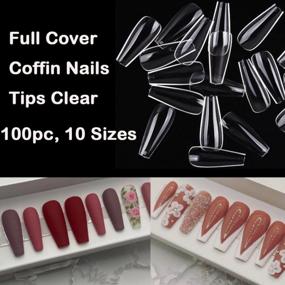 img 2 attached to LoveOurHome Acrylic Nail Art Kit Tools Clear Coffin Fake Nail Tips 50Pc Transparent Nail Display Swatches Stand Holder 3M Fake Nail Sticker Tape For Nail Practice