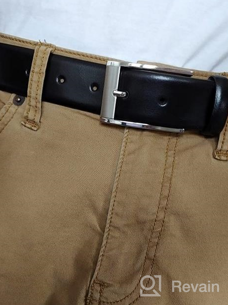 img 1 attached to 👔 Stylish Burnished Leather Belt in Black - Essential Men's Accessory (Size 42) review by Mitchell Norman