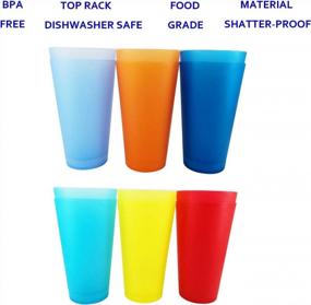 img 3 attached to YUYUHUA BPA-Free Plastic Tumblers - Assorted Colors (Set Of 12, 32 Oz)
