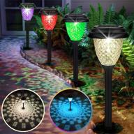 illuminate your pathway with 8-pack solar led lights - waterproof, decorative and color changing for your patio, garden or driveway logo