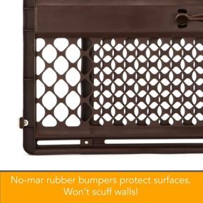 img 2 attached to 🐾 MYPET North States 42" Wide Pet Gate: Made in USA, Tool-Free Assembly, Pressure Mount, Fits 26"-42" Wide - Espresso Brown, 26" Tall