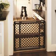 🐾 mypet north states 42" wide pet gate: made in usa, tool-free assembly, pressure mount, fits 26"-42" wide - espresso brown, 26" tall логотип