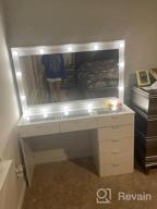img 1 attached to Glamorous Boahaus Serena Modern Makeup Vanity With 7 Drawers, Hollywood Lights & Wide Mirror - Perfect For Bedroom! review by Chris Murphy