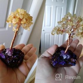img 6 attached to Mookaitedecor Amethyst Crystal Tree, Quartz Cluster Red Titanium Crystals Base Bonsai Money Tree For Wealth And Luck