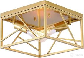 img 4 attached to 💡 Fivess Lighting: Elegant Modern Gold Flush Mount Light Fixture - Perfect for Hallways, Bedrooms, Kitchens, and More!