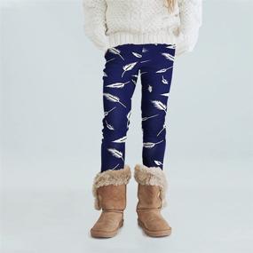 img 1 attached to Slaixiu Leggings Fleece Printing GP777 3P B 130 Girls' Clothing : Leggings