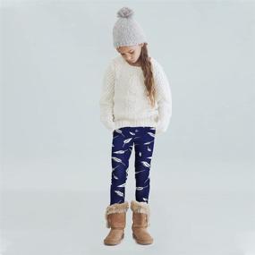 img 2 attached to Slaixiu Leggings Fleece Printing GP777 3P B 130 Girls' Clothing : Leggings