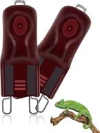 🦎 jaenmsa g9 heat lamp bulbs for reptile, 25w lizard tank & bearded dragon accessories, infrared basking g9 halogen light bulbs 2 pin for reptiles and amphibian use, night red, pack of 2 logo