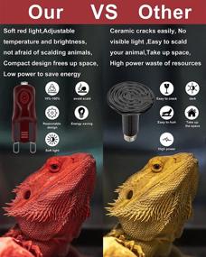 img 1 attached to 🦎 Jaenmsa G9 Heat Lamp Bulbs for Reptile, 25W Lizard Tank & Bearded Dragon Accessories, Infrared Basking G9 Halogen Light Bulbs 2 Pin for Reptiles and Amphibian Use, Night Red, Pack of 2