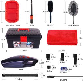 img 3 attached to 🚗 LIANXIN Car Wash Kit & High Power Handheld Vacuum with Microfiber Towels, Red Car Wash Sponges, Tire Brush - Complete Interior Car Care Accessories Set for Women and Men