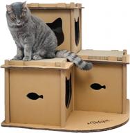 petique's eco-friendly multilevel fortress: the ultimate indoor/outdoor cat tower and scratcher logo