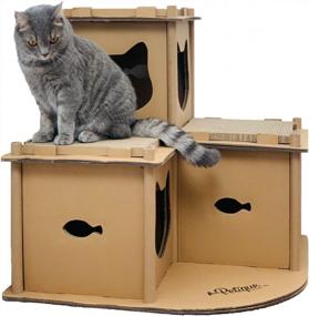 img 4 attached to Petique'S Eco-Friendly Multilevel Fortress: The Ultimate Indoor/Outdoor Cat Tower And Scratcher