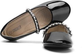 img 1 attached to 👯 SANDALUP Little Ballet Rhinestone Glitter Girls' Shoes - Stylish Flats for Sparkling Elegance