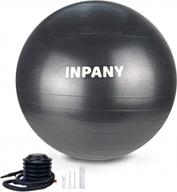 get fit with inpany exercise ball - extra thick yoga ball chair ideal for office, home, gym - supports 2200lbs, birthing ball with quick pump (black, 75cm) logo