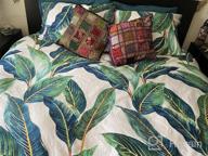 img 1 attached to Green Leaves Tropical Duvet Cover Set Queen Long Staple Cotton Floral Bedding Set Full Reversible 3 Pcs Leaves Comforter Cover Set 1 Duvet Cover With 2 Pillowcases Queen Bedding Collection review by Sanny Hoffman