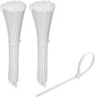 koowin 8-inch white nylon plastic cable zip ties - pack of 200 for efficient wire wrapping and cable management logo