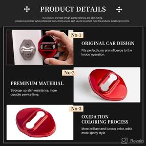 img 2 attached to 🚗 Enhance Your Ford Explorer with LECART Aluminum Alloy Car Door Lock Covers: Red Interior Trim Accessory Packs (2022, 2021, 2020 - 4 Pack)