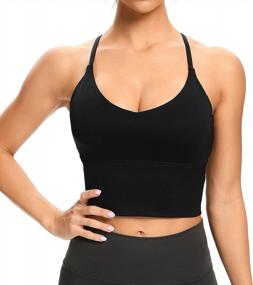 img 3 attached to Stay Stylish & Supported During Workouts With Lemedy Women'S Strappy Longline Sports Bra Tops
