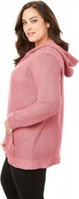 img 1 attached to Roamans Women'S Plus Size Thermal Waffle Hoodie Cardigan Full-Zip Up Sweater